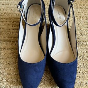 Cole Haan marine blue suede pumps
